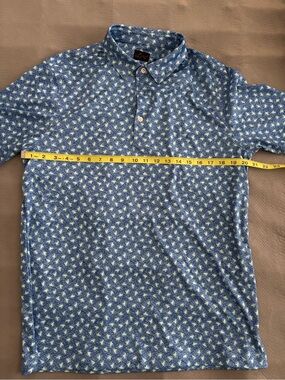 Men’s Medium Greg Norman Collection Blue Printed Polo Shirt